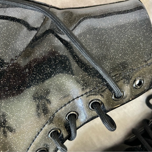 Dr. Martens Luan Sparkle Black Combat Boots size 6 - Picture 2 of 9